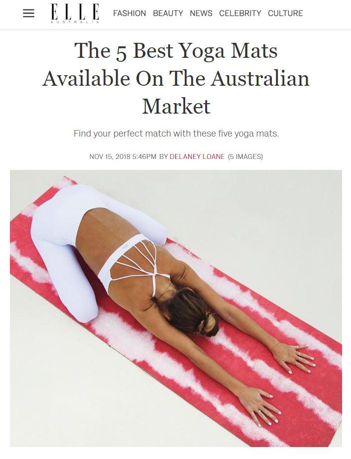 Voted one of the best yoga mats in Australia by ELLE